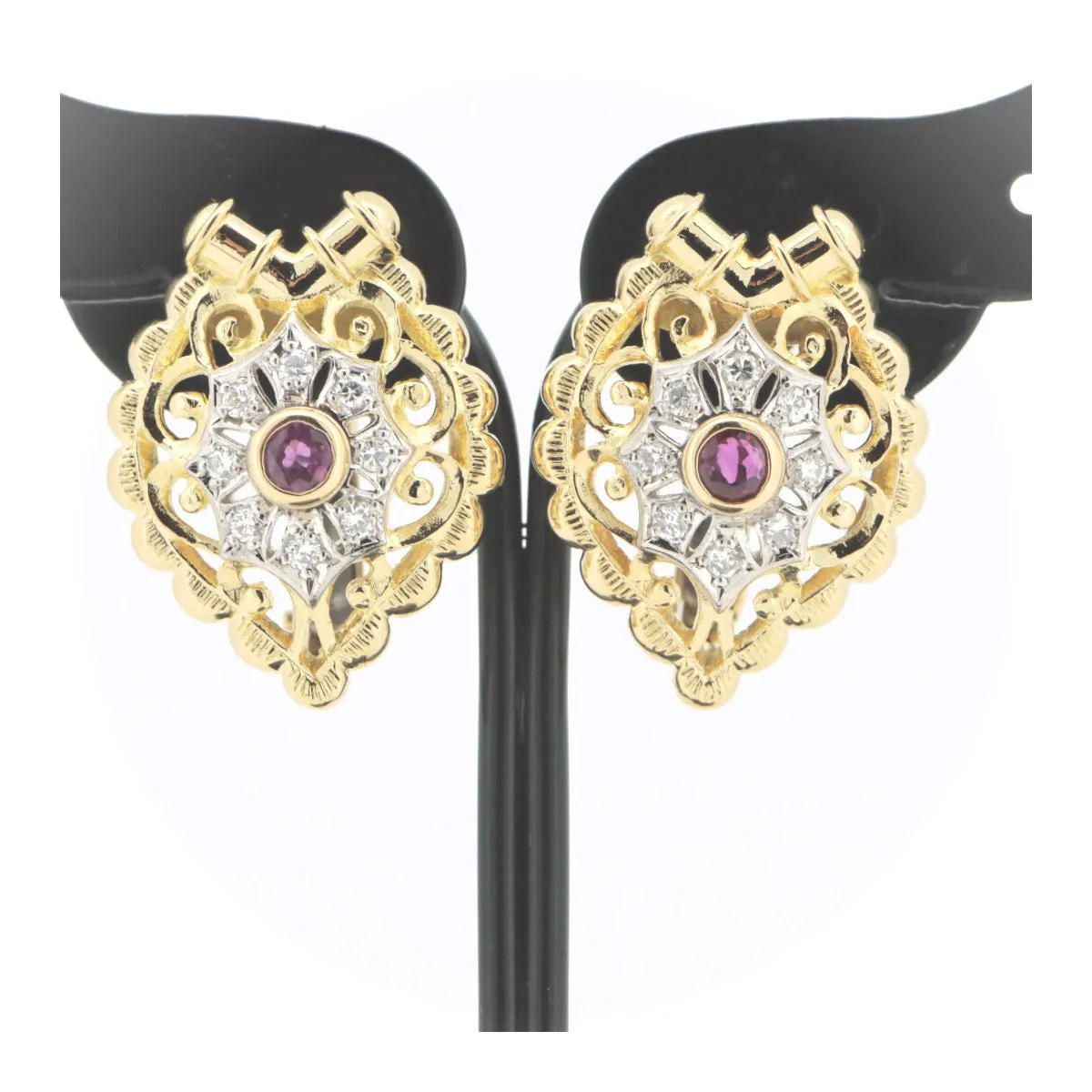 Burberry Ruby Diamond Earrings K18YG/PT900