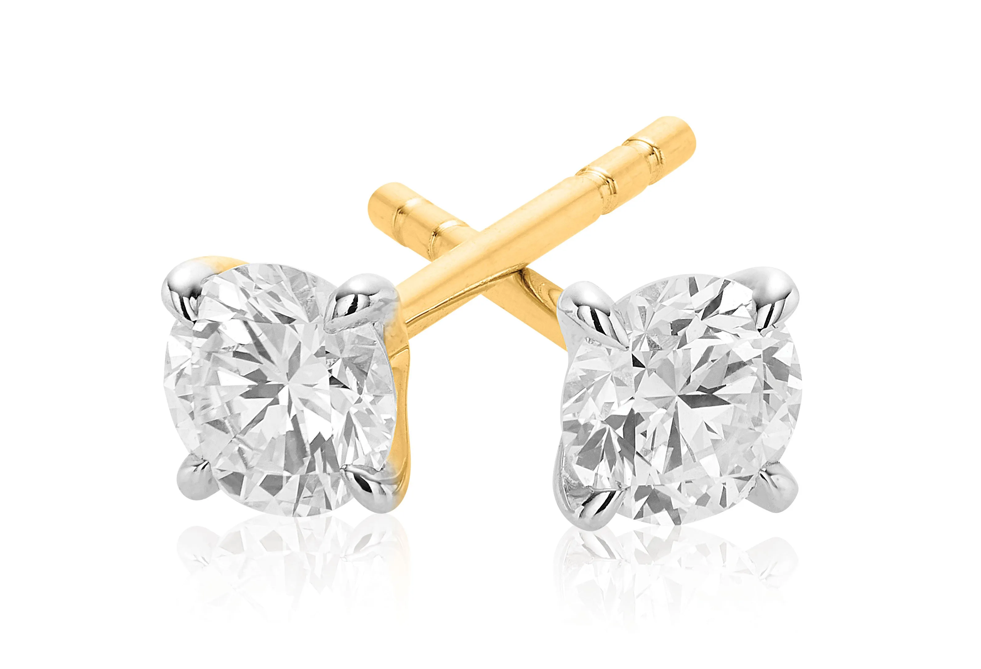 Celebration 9ct Yellow Gold Round Brilliant Cut 0.50 Carat tw Lab Grown Diamond Stud Earrings