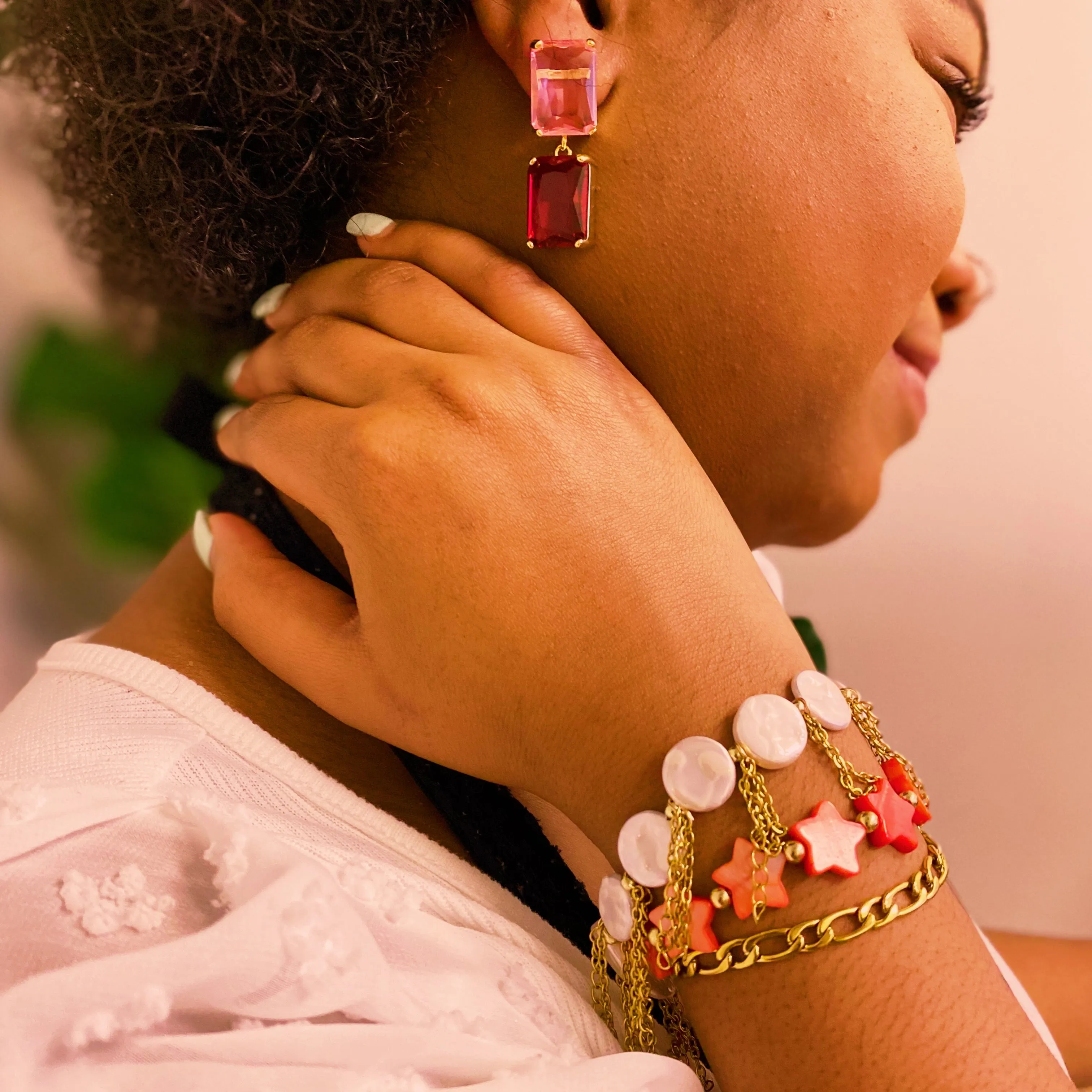 Chain Fringe Shell Pearl Bracelet