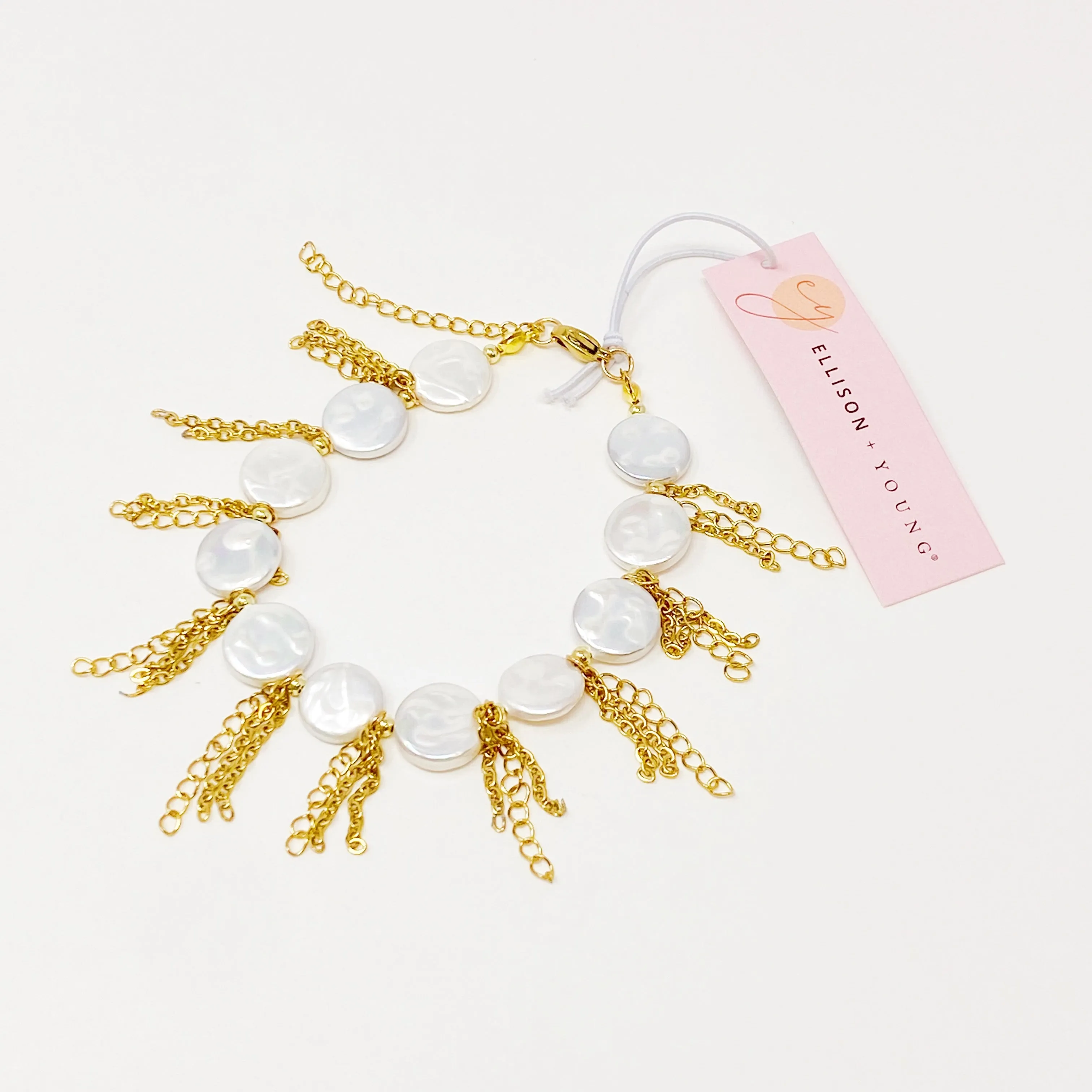 Chain Fringe Shell Pearl Bracelet