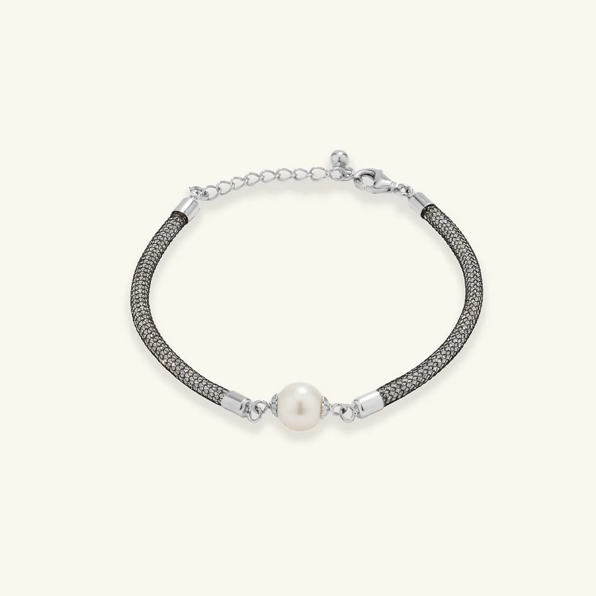 Charming Pearl Crystal Bracelet Black