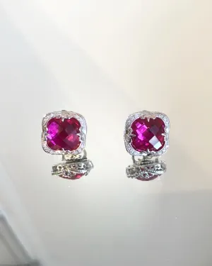 CHARRIOL Gem Stone Sterling Silver Pierced Stud Earrings