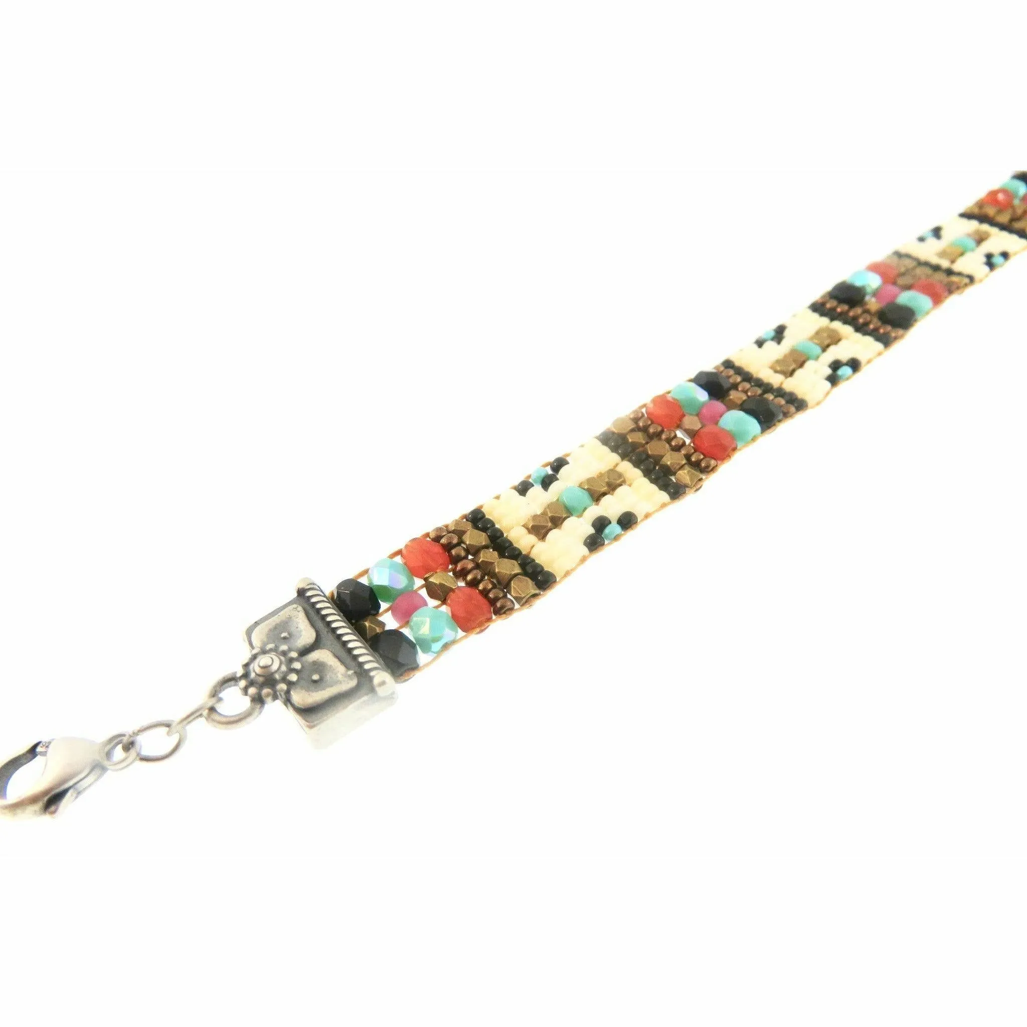 Chili Rose Three Pueblo Doors Clover Tip Bracelet