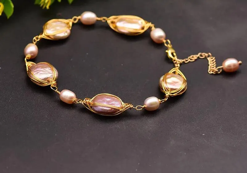 Chokore Purple Freshwater Pearl Bracelet