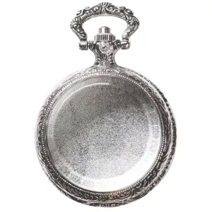 Clear Front Pocket Watch Case - Ant. Imitation Silver