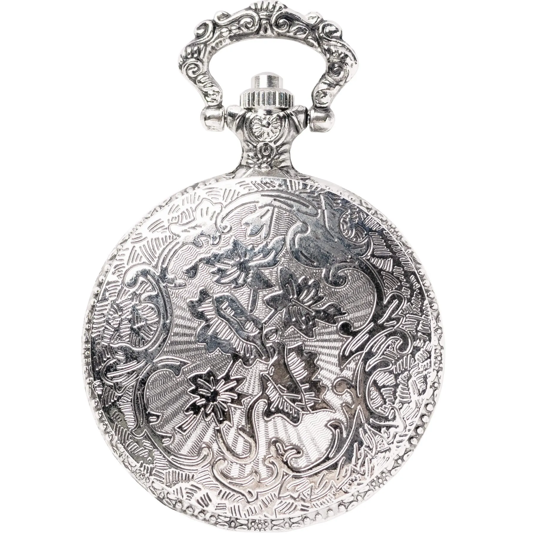 Clear Front Pocket Watch Case - Ant. Imitation Silver