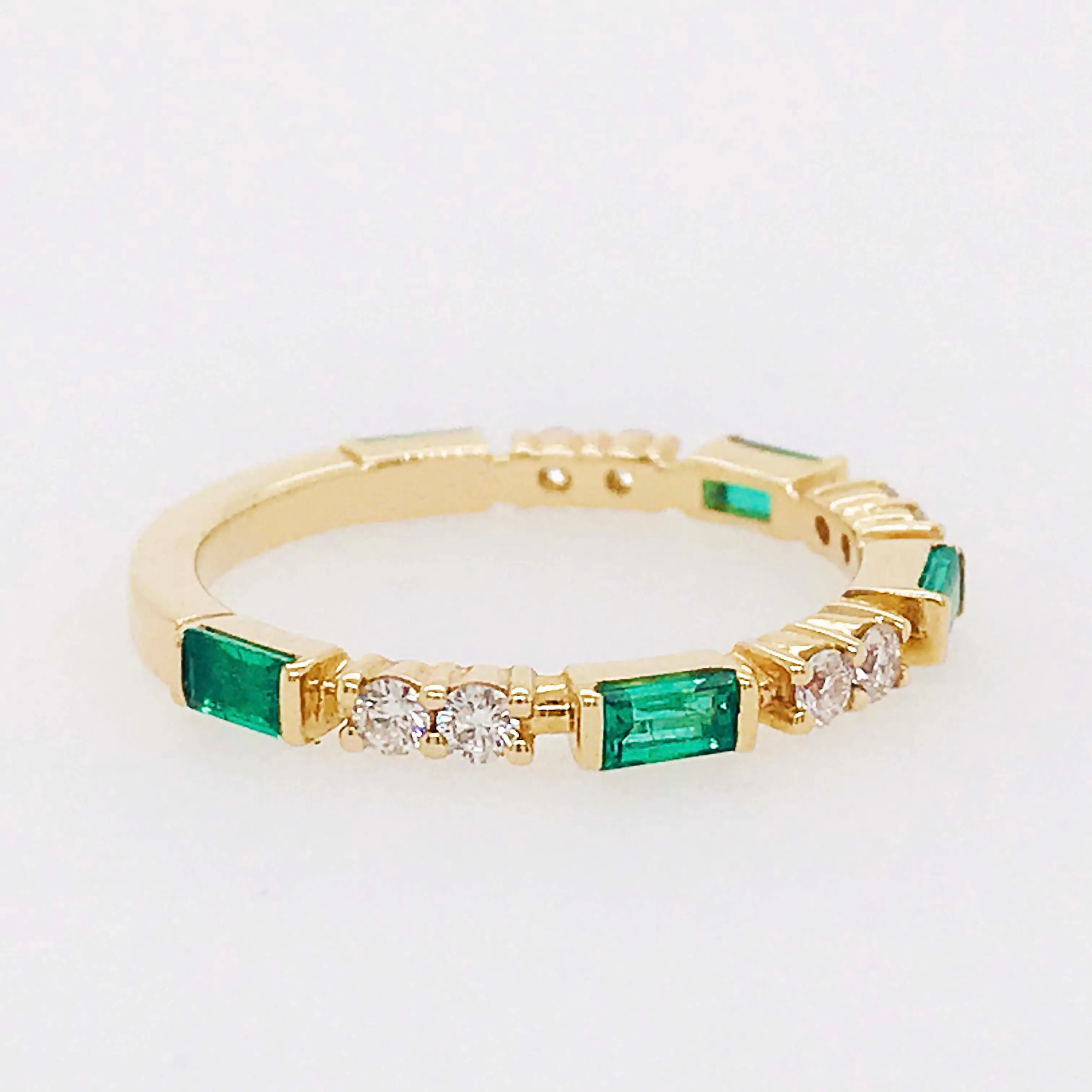 Diamond and Emerald Stackable Band