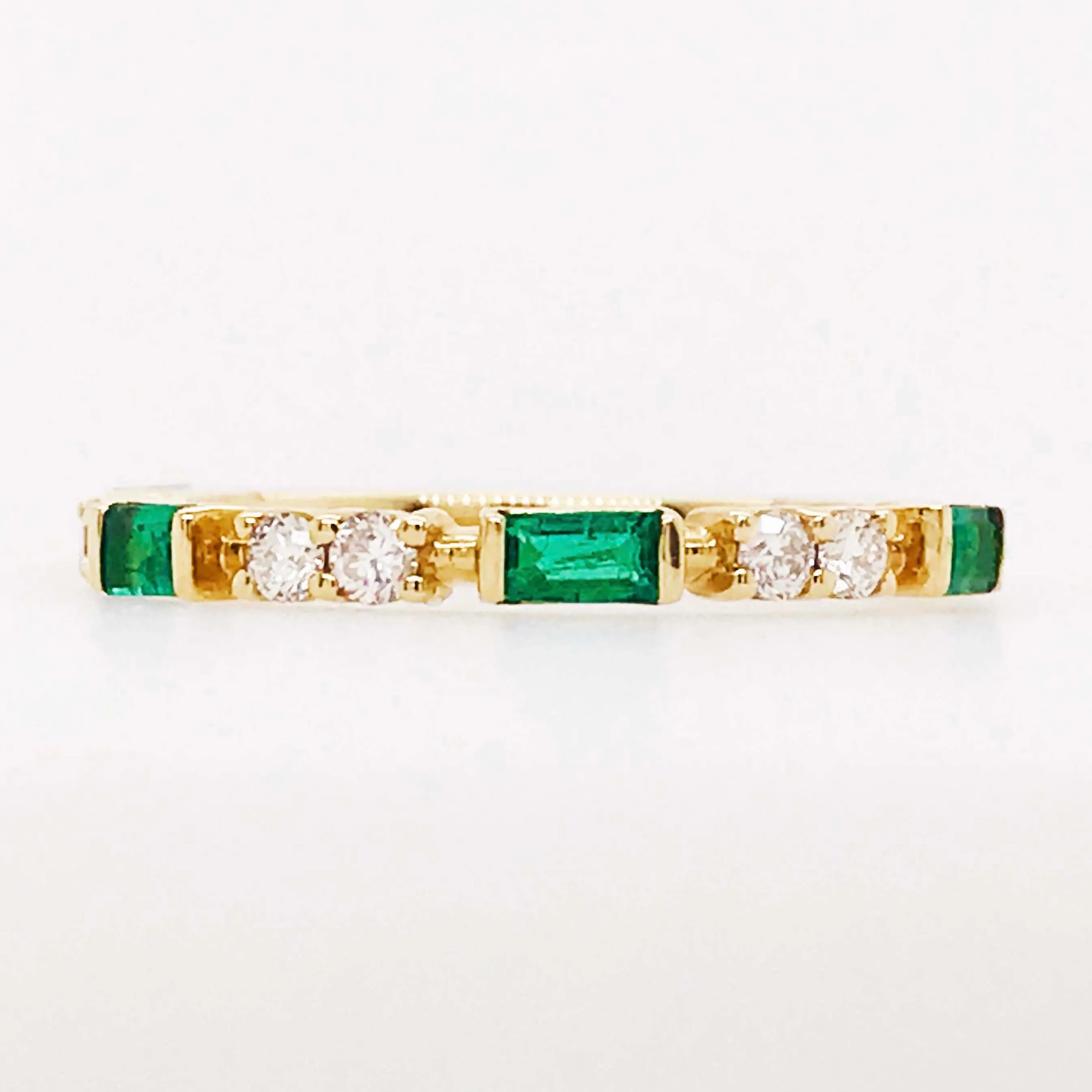 Diamond and Emerald Stackable Band