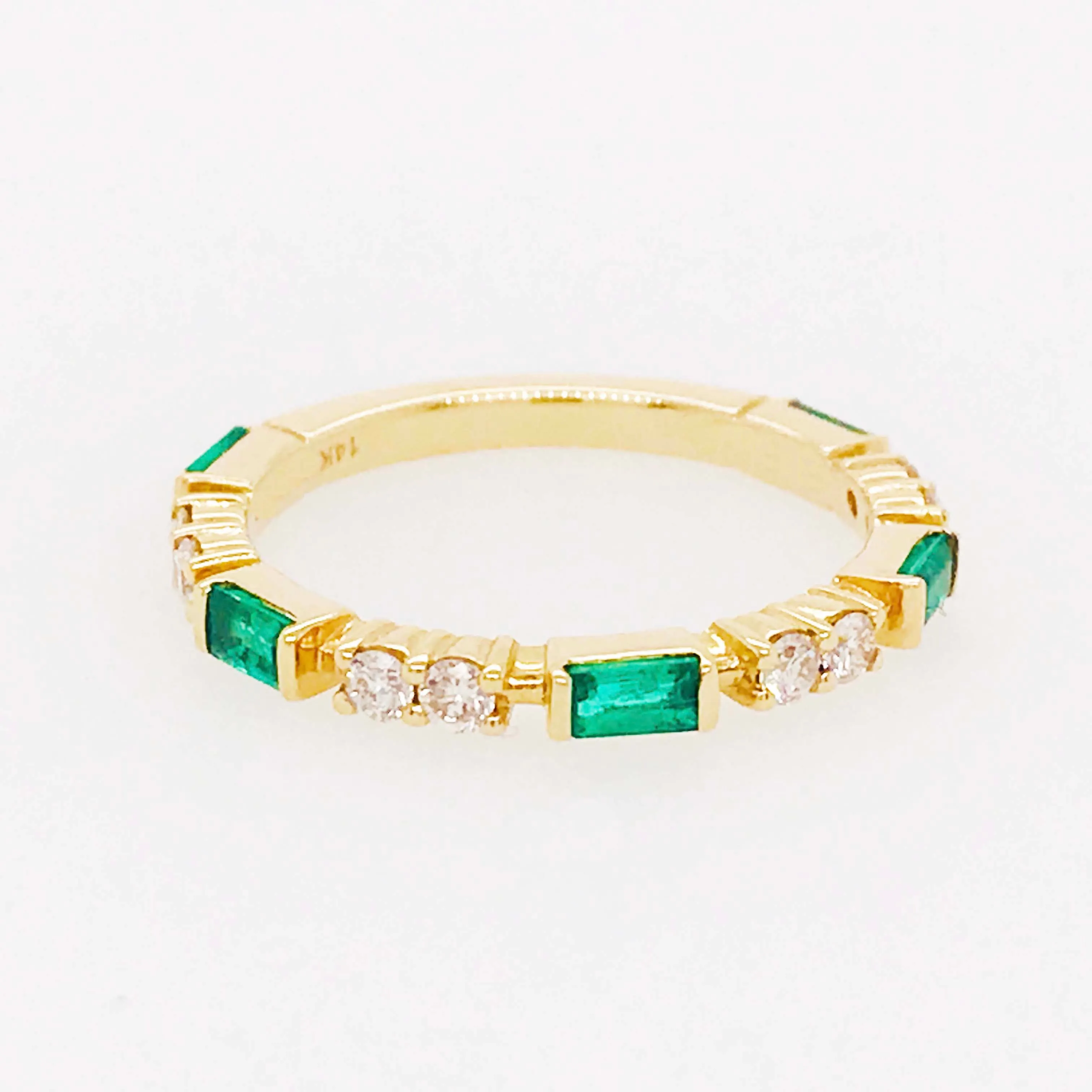 Diamond and Emerald Stackable Band