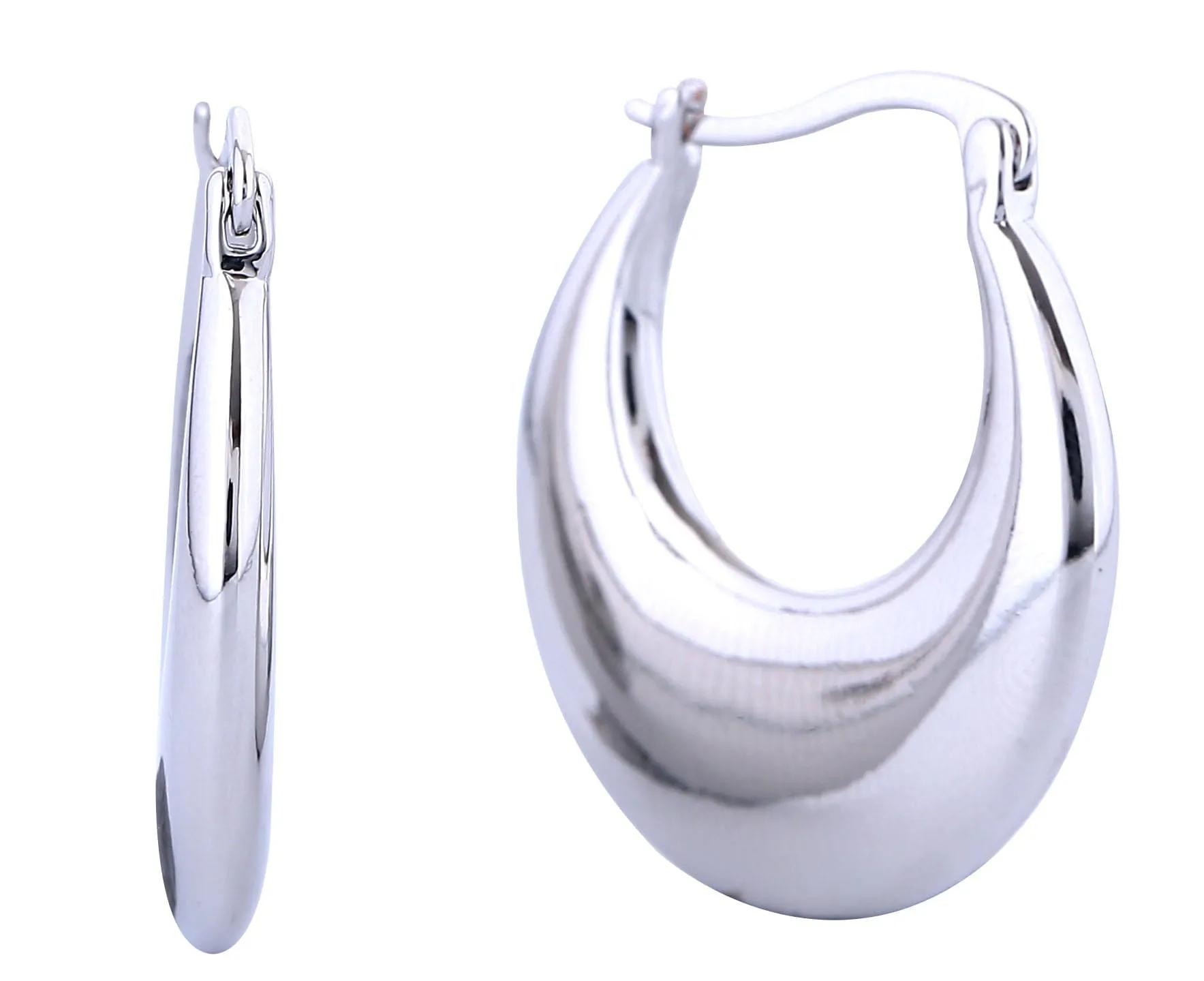 DJE311195 14K Dipped Crescent Hoop Earrings