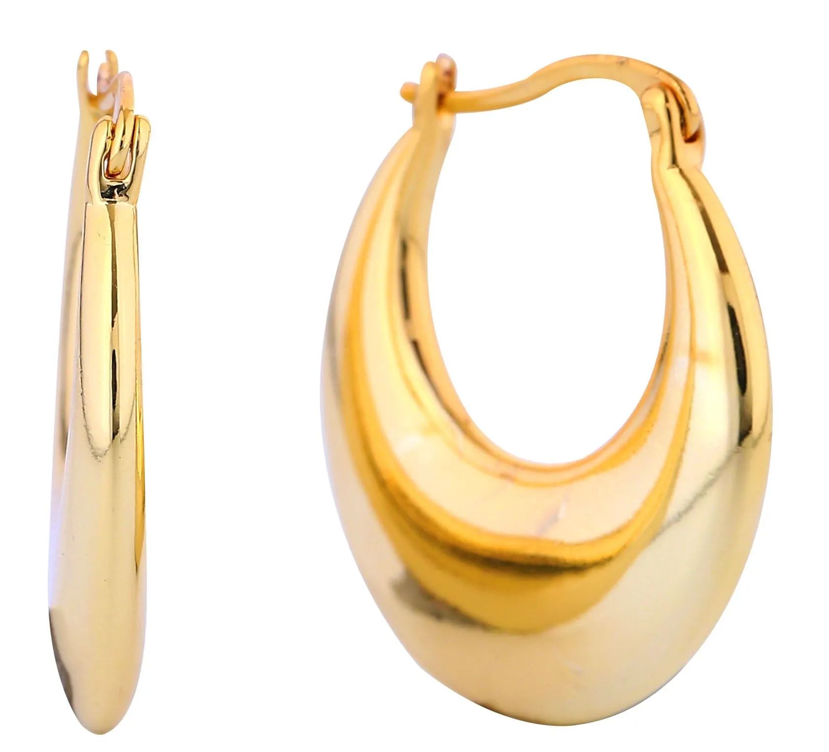 DJE311195 14K Dipped Crescent Hoop Earrings