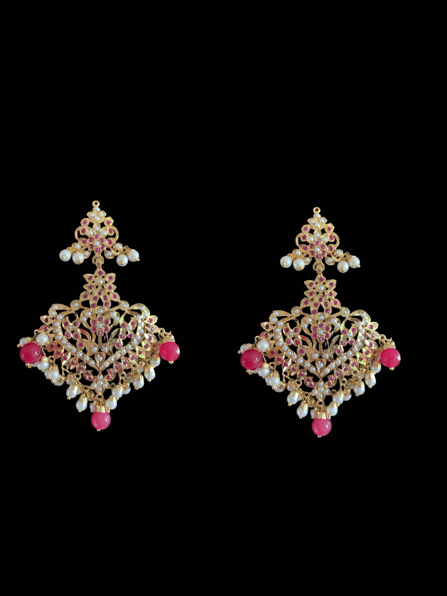 DJET107 Afreen Ruby earrings tika ( READY TO SHIP )