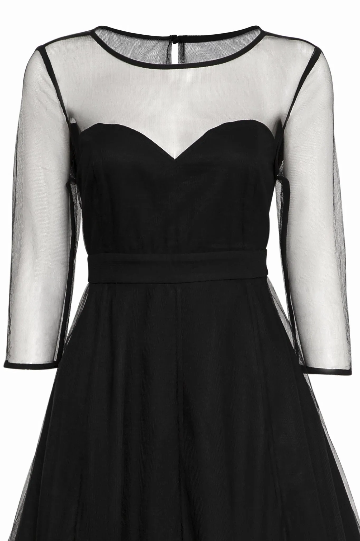 Dolly And Dotty Sweetheart Neckline Black Swing Dress