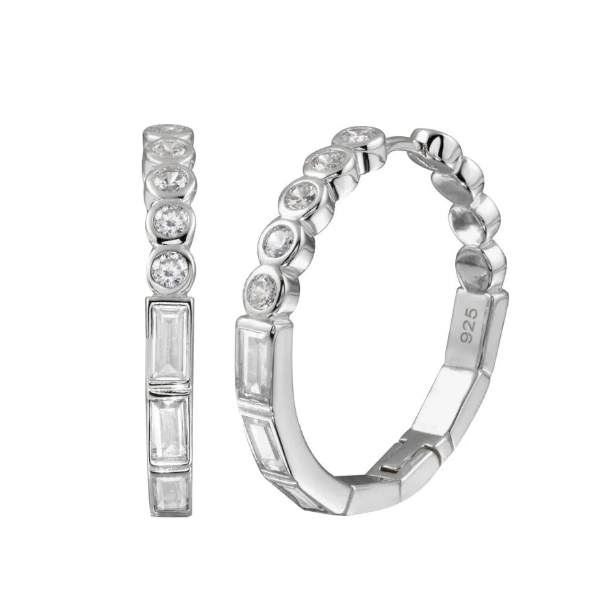 Double Shape Bezel Hoops