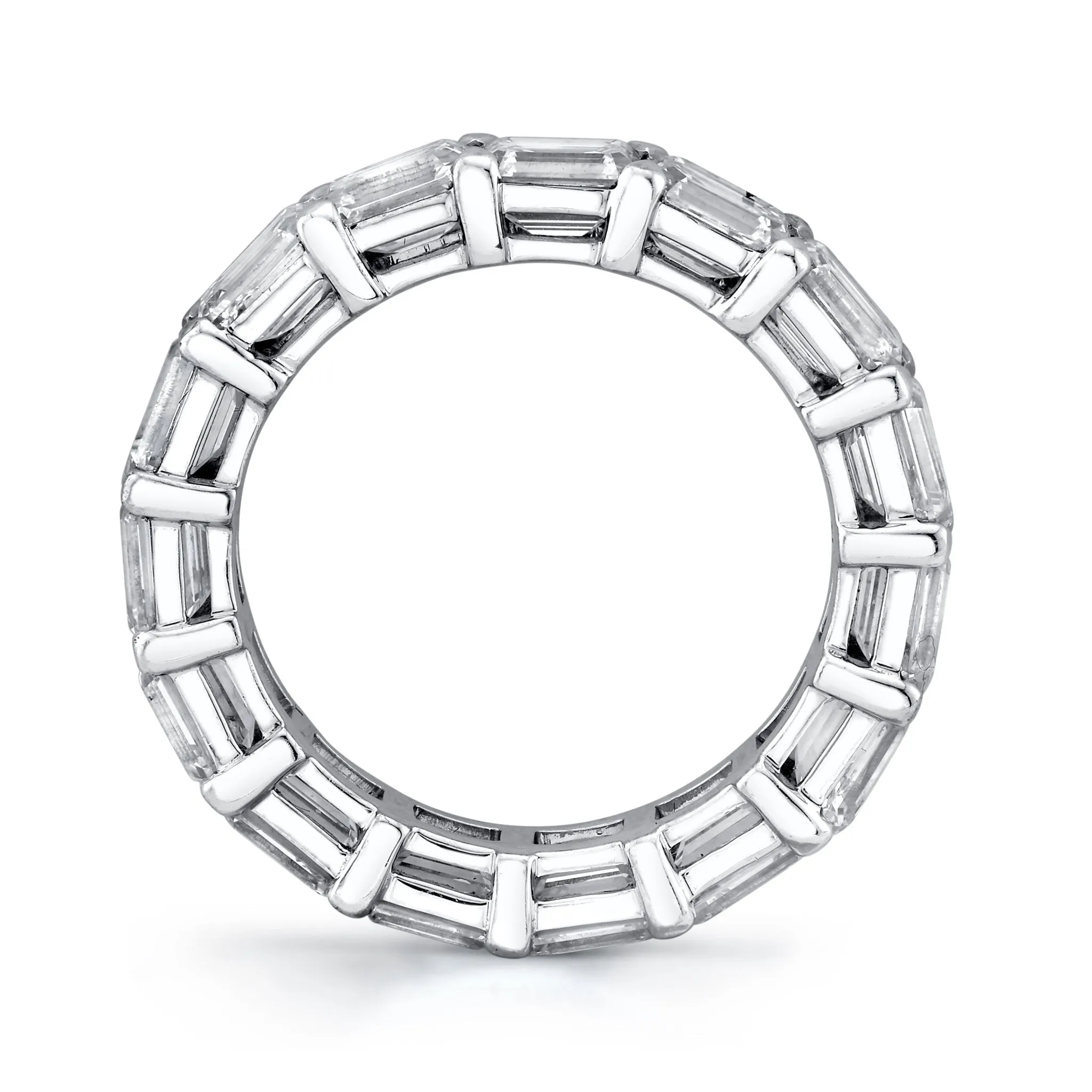 East West Emerald Cut Diamonds Eternity Band in Platinum