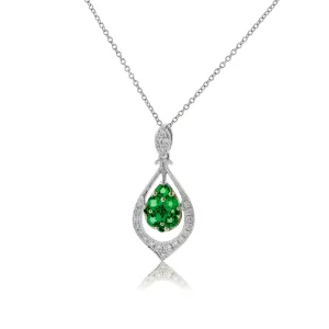 Emerald & Diamond Cluster Style Pendant