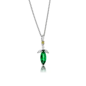 Emerald Pendant with Diamond Accents