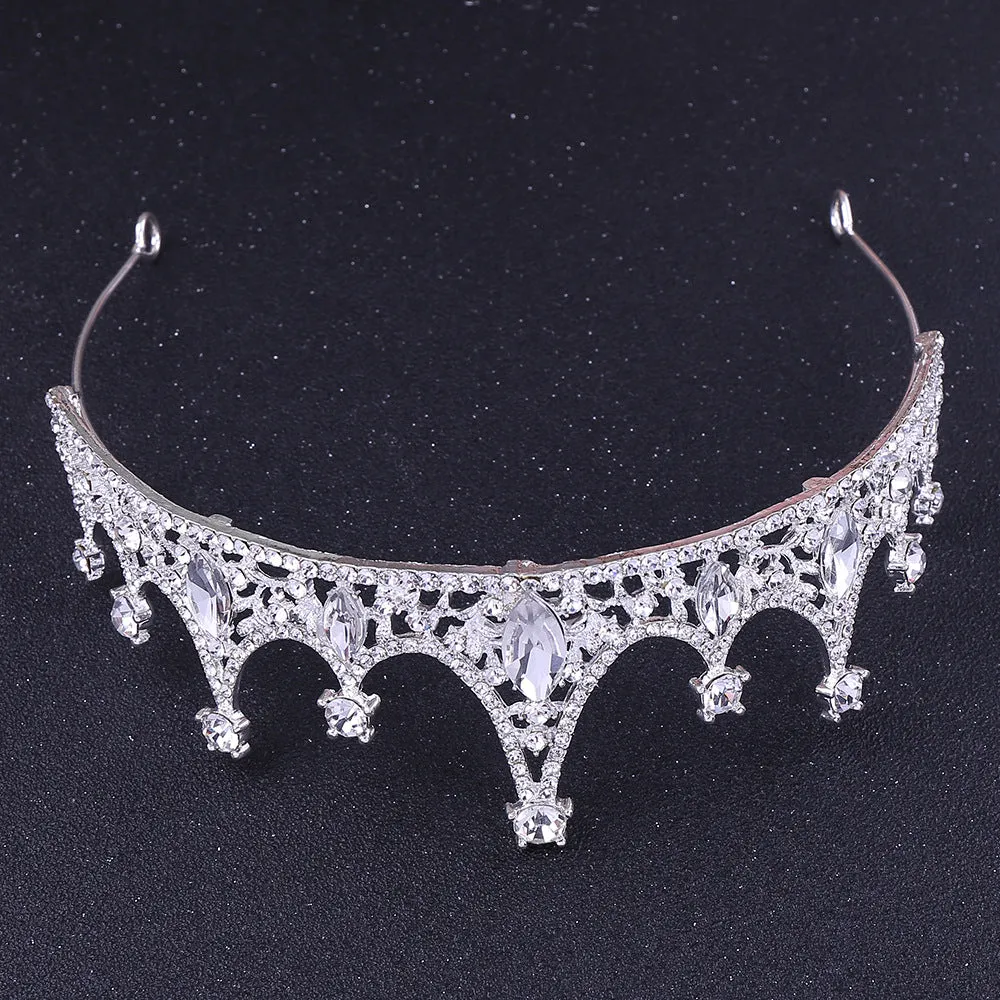 European And American Beam Rhinestone Bridal Tiara Crown Princess Crown Birthday Crown Beautiful And Shiny Crown Baroque Crown