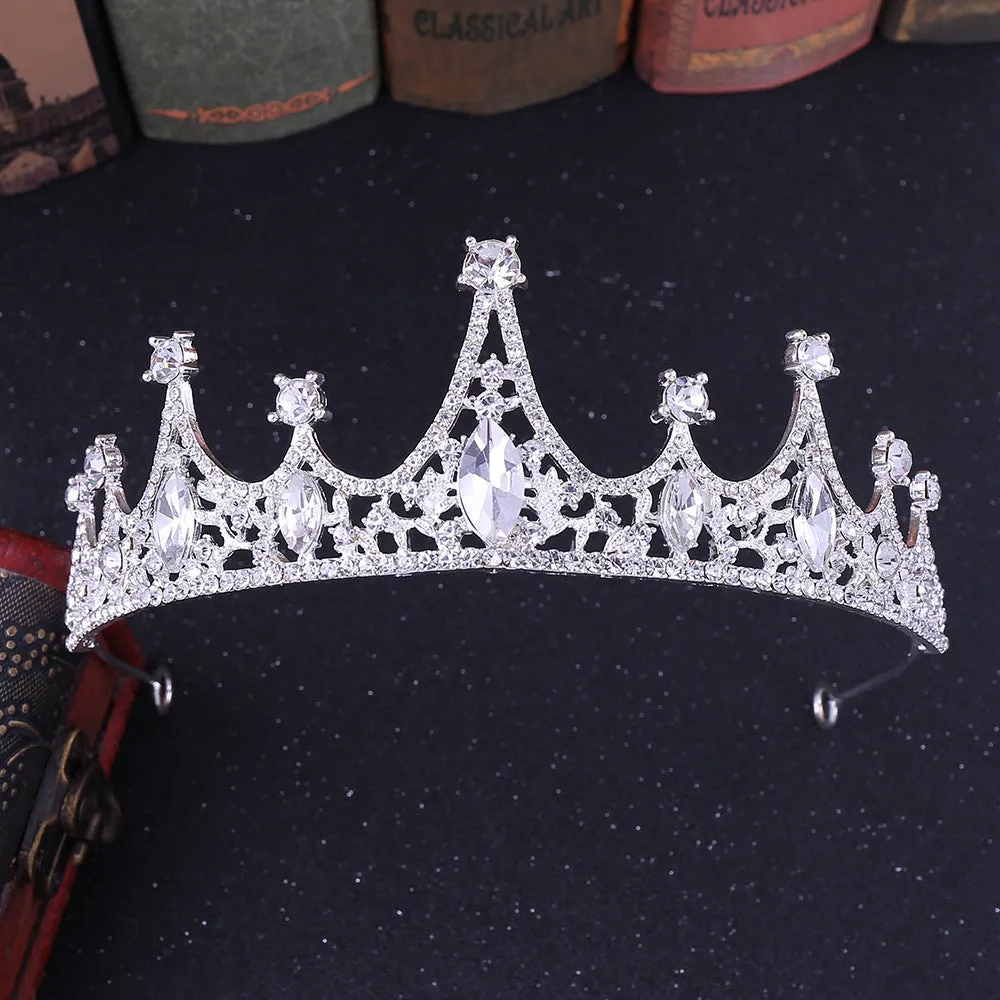 European And American Beam Rhinestone Bridal Tiara Crown Princess Crown Birthday Crown Beautiful And Shiny Crown Baroque Crown