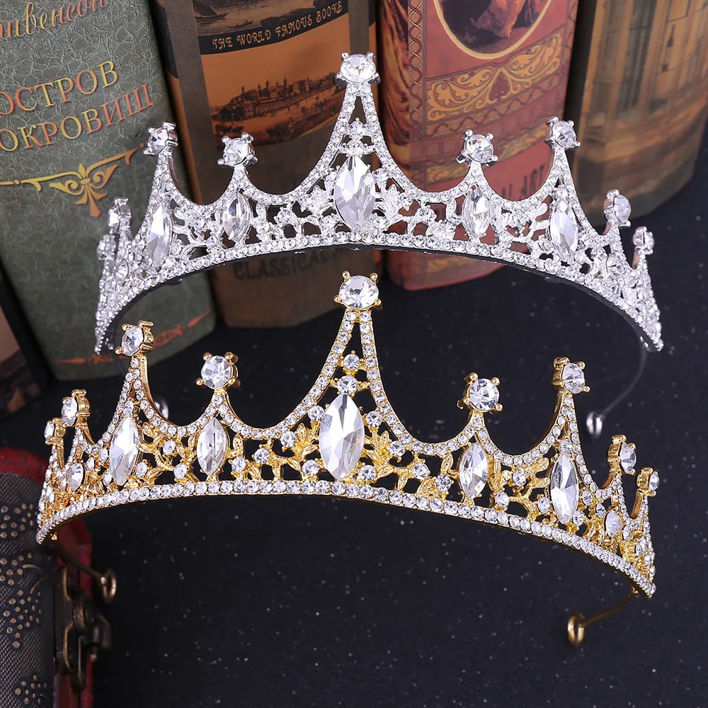 European And American Beam Rhinestone Bridal Tiara Crown Princess Crown Birthday Crown Beautiful And Shiny Crown Baroque Crown