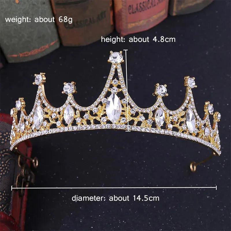 European And American Beam Rhinestone Bridal Tiara Crown Princess Crown Birthday Crown Beautiful And Shiny Crown Baroque Crown