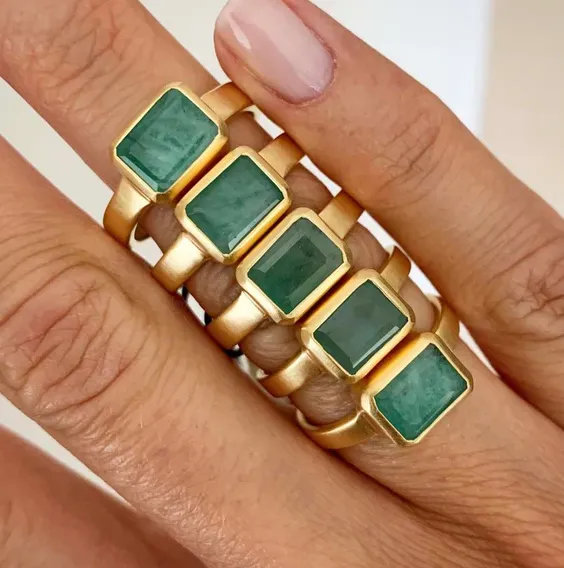 Fairley Emerald Deco Ring