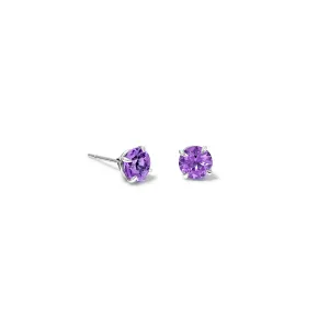 Finita Stud Earrings White Gold - Amethyst