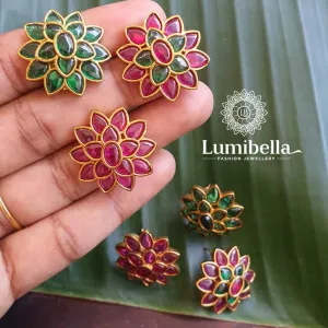 Floral AD Gold Studs