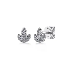 Gabriel & Co. Diamond Leaf Shape Stud Earrings