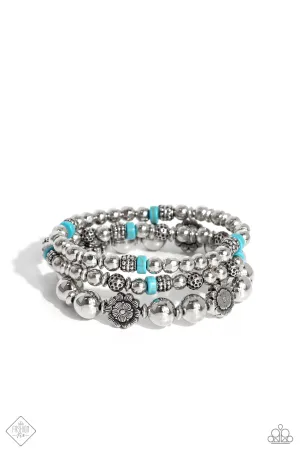 Garden Party Passion - Blue Bracelet - Paparazzi Accessories