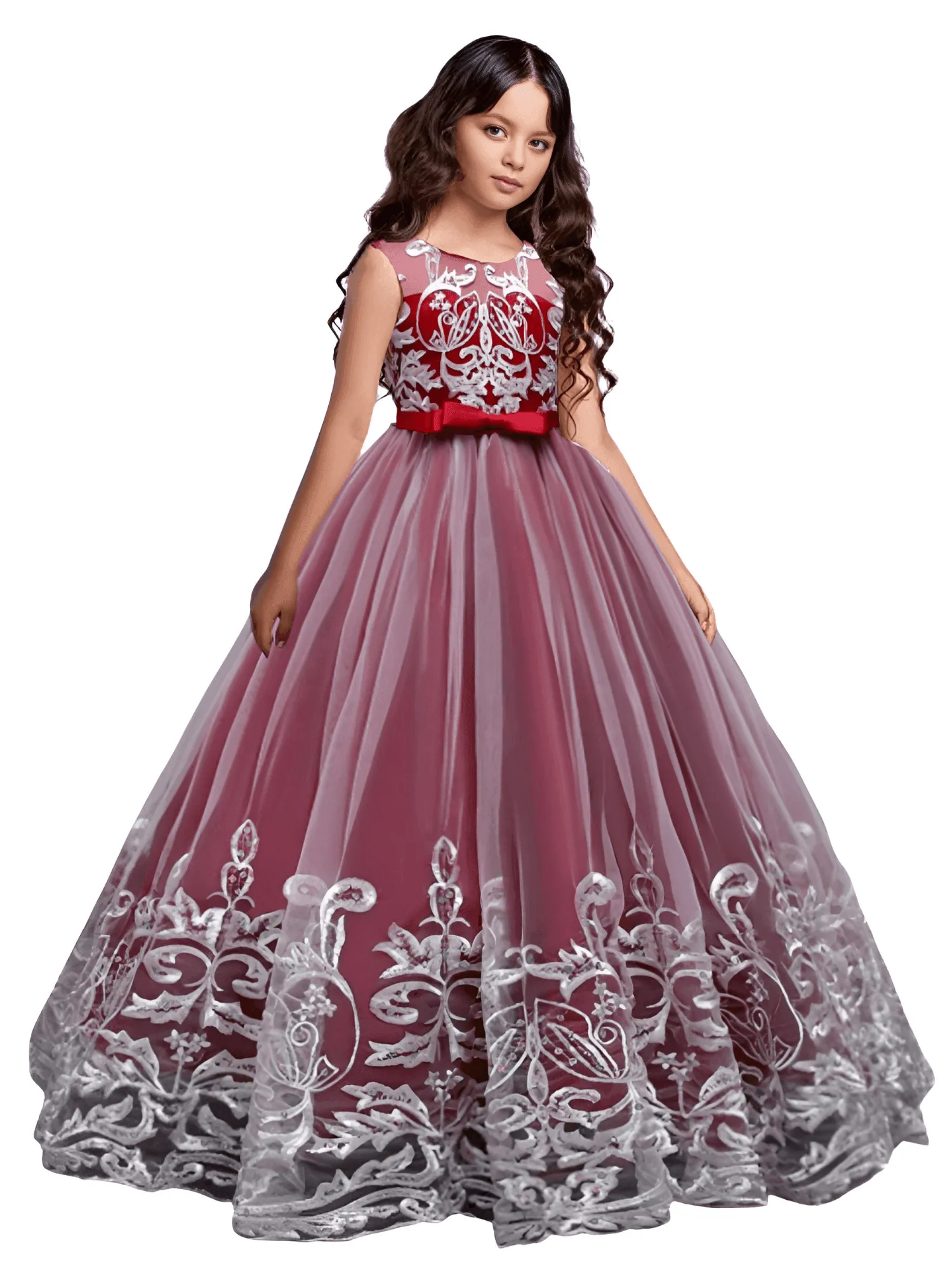 Girl's Formal Occasion Dress - With FREE Tiara, Gloves & Petticoat!