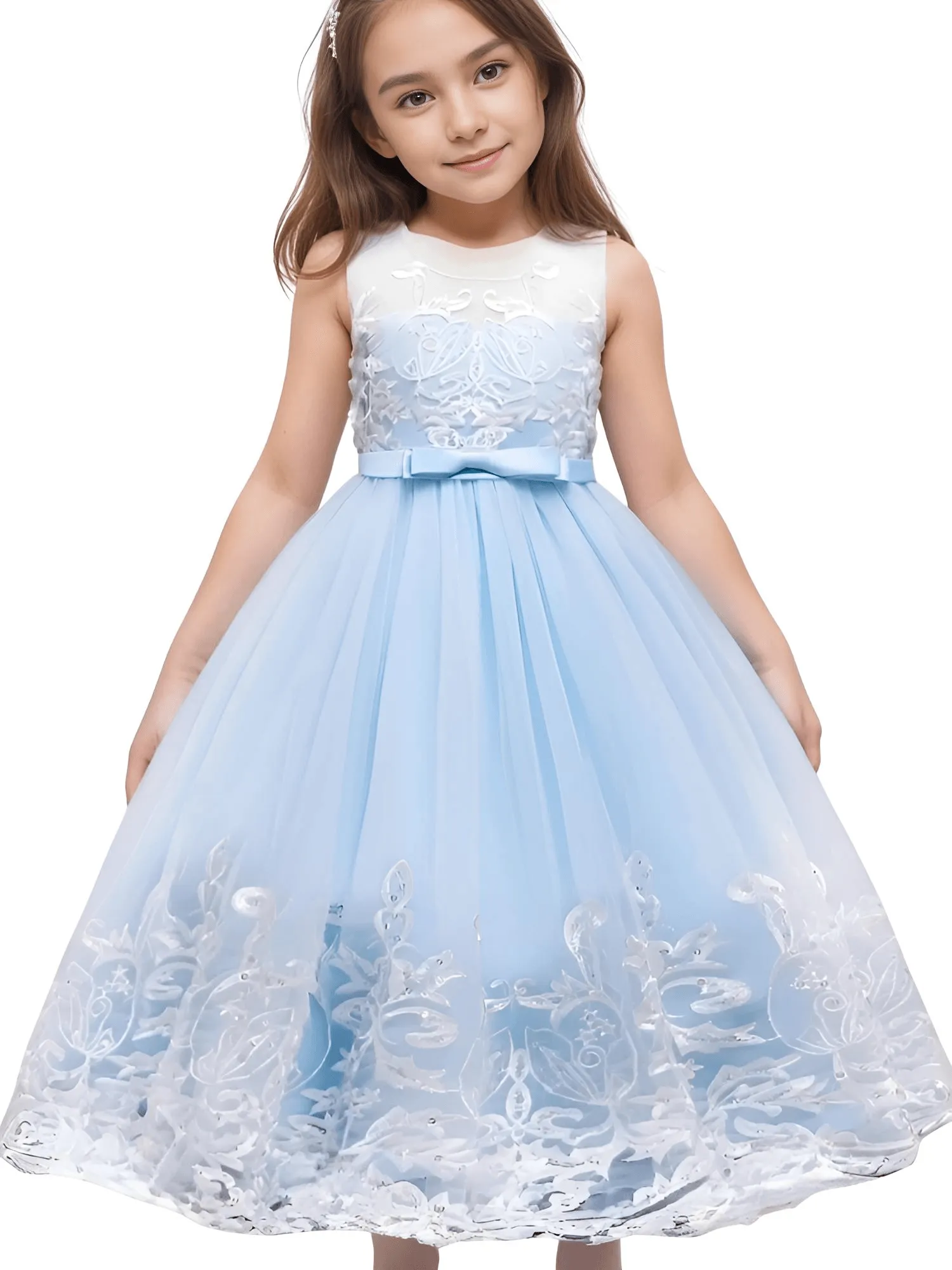 Girl's Formal Occasion Dress - With FREE Tiara, Gloves & Petticoat!