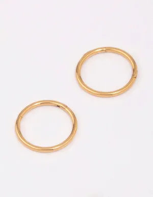 Gold Plated Titanium Sleeper Earrings 8mm