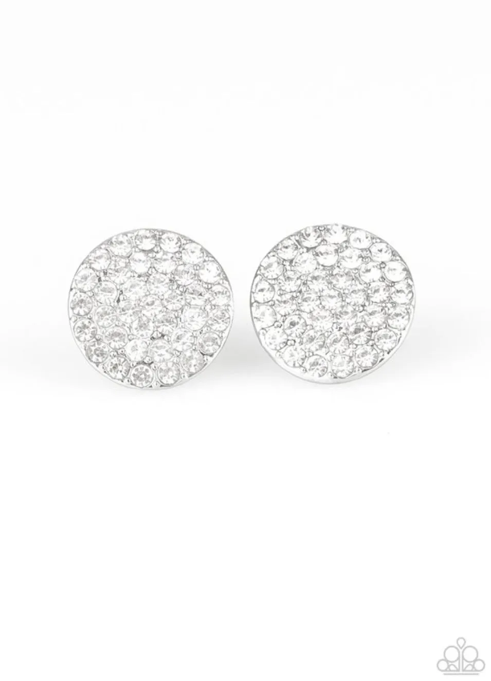 Greatest Of All Time White Post Earrings  - Paparazzi Accessories