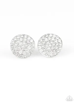 Greatest Of All Time White Post Earrings  - Paparazzi Accessories