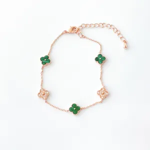 Green Vanya Diamond Clover Bracelet