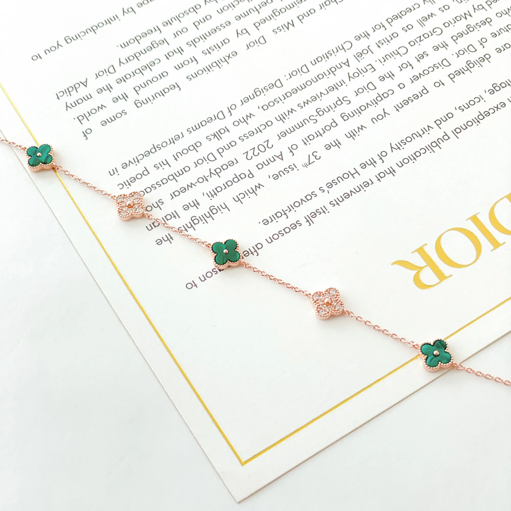 Green Vanya Diamond Clover Bracelet