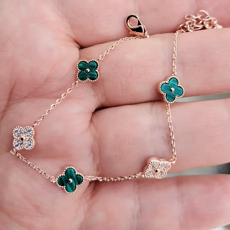 Green Vanya Diamond Clover Bracelet