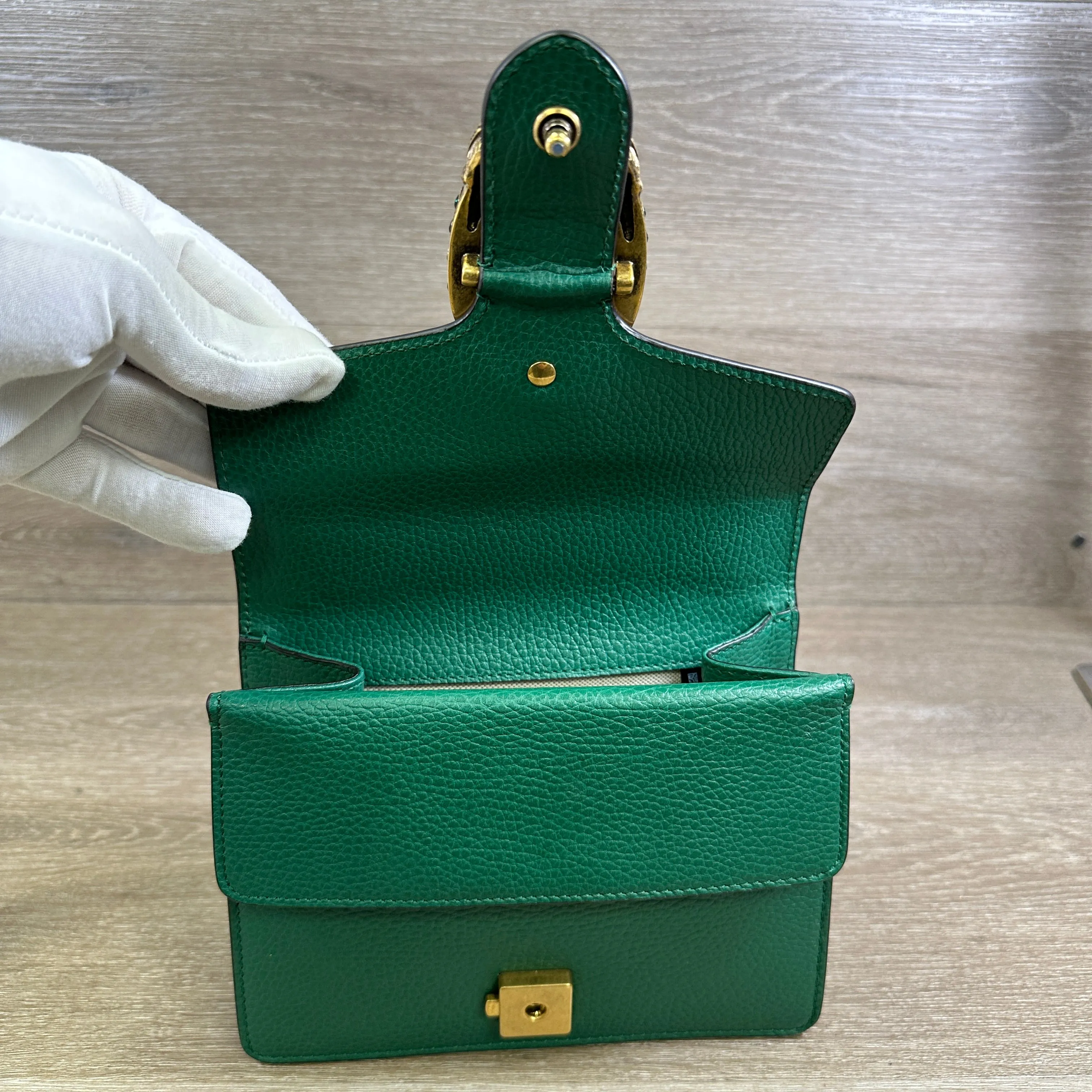 Gucci Calfskin Mini Dionysus Shoulder Bag - Emerald