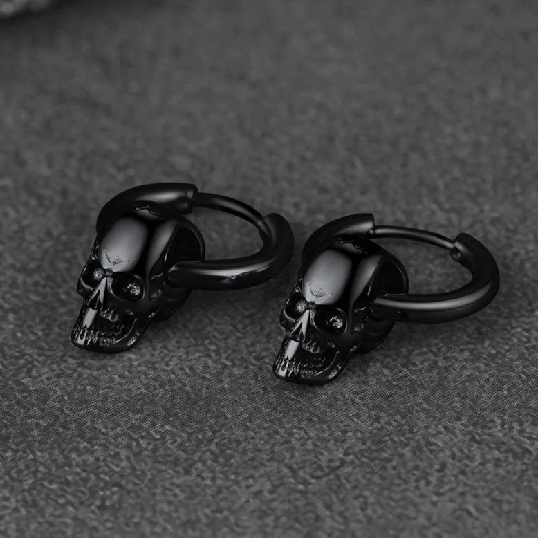 Halloween Skull Hoop Dangle Earrings For Men Women