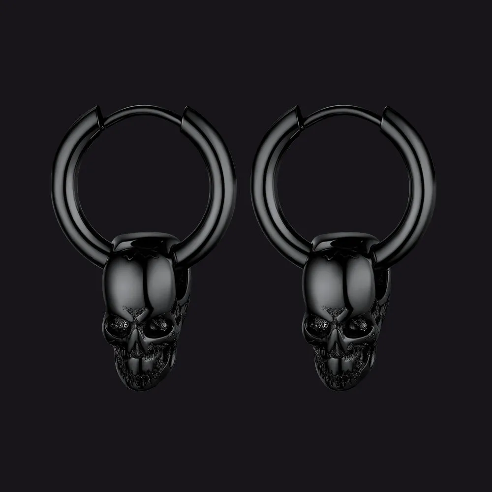 Halloween Skull Hoop Dangle Earrings For Men Women