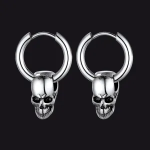 Halloween Skull Hoop Dangle Earrings For Men Women