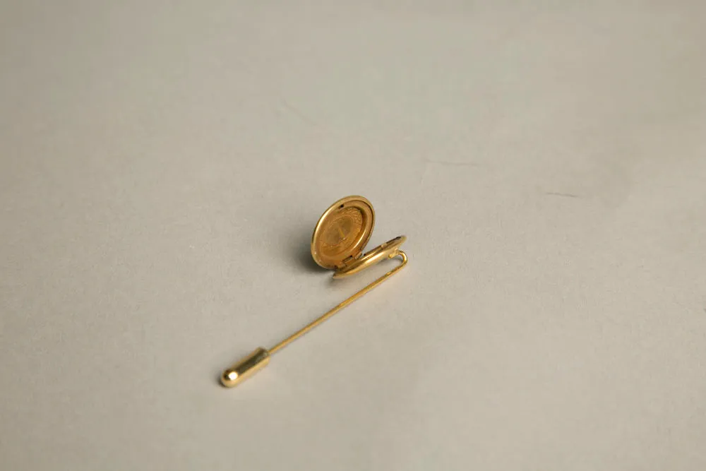 Hatpin Vintage Jewelry Rare Golden Locket Hat Pin