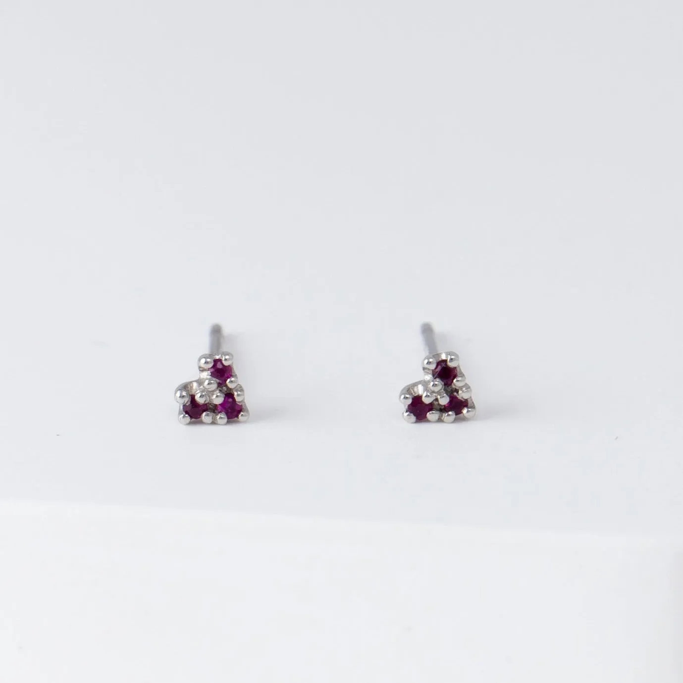 Heart ruby studs