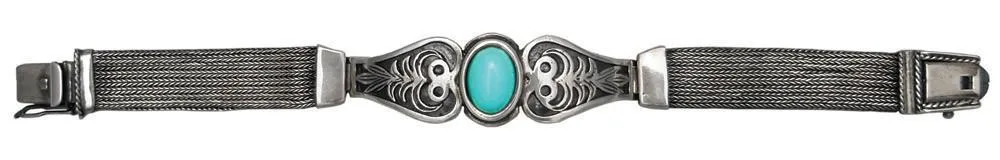 Hellenistic Bracelet in sterling silver with Turquoise (B-04A)