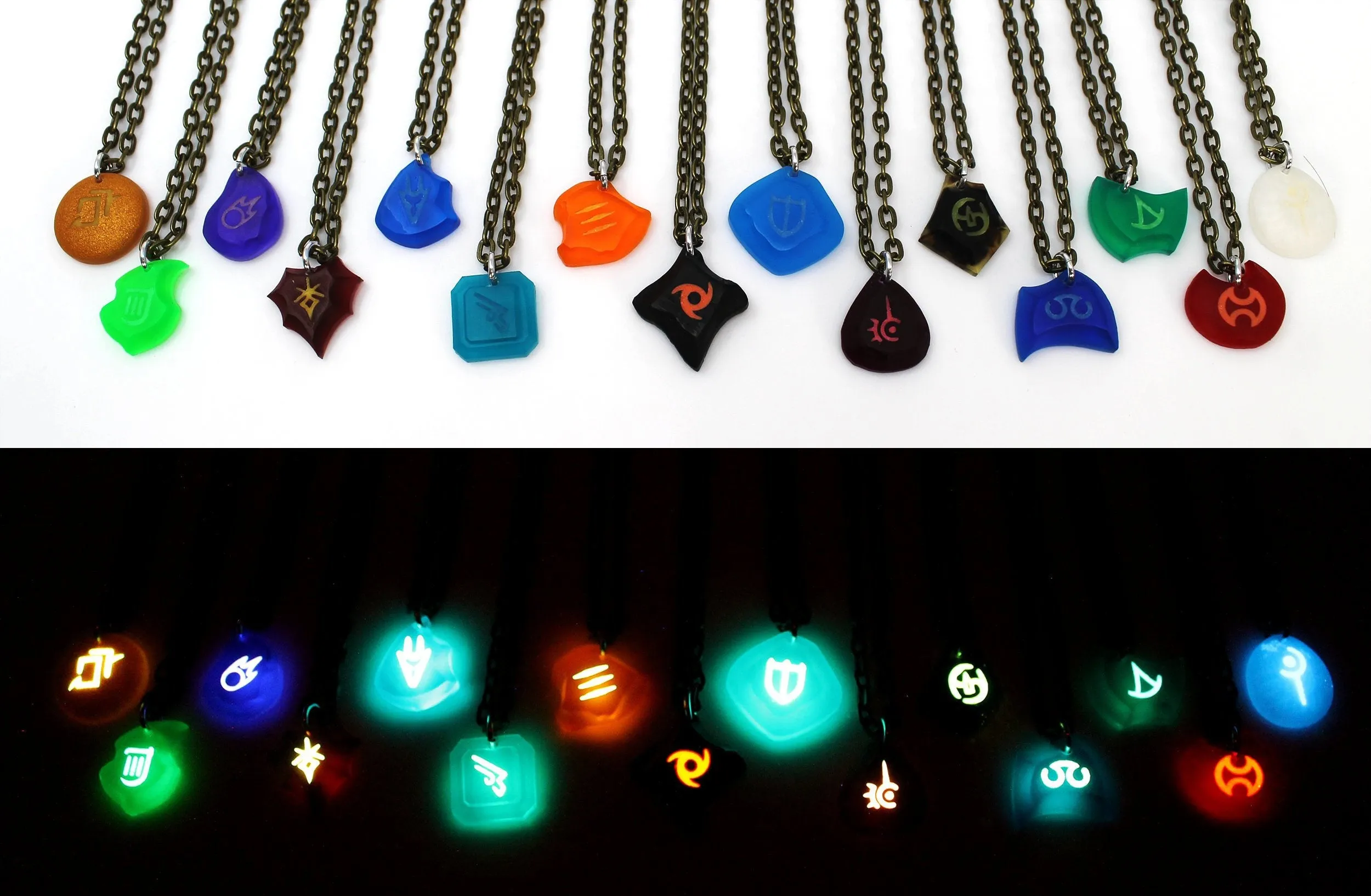 Job Stone Locket Charm Glow Necklaces - FFXIV