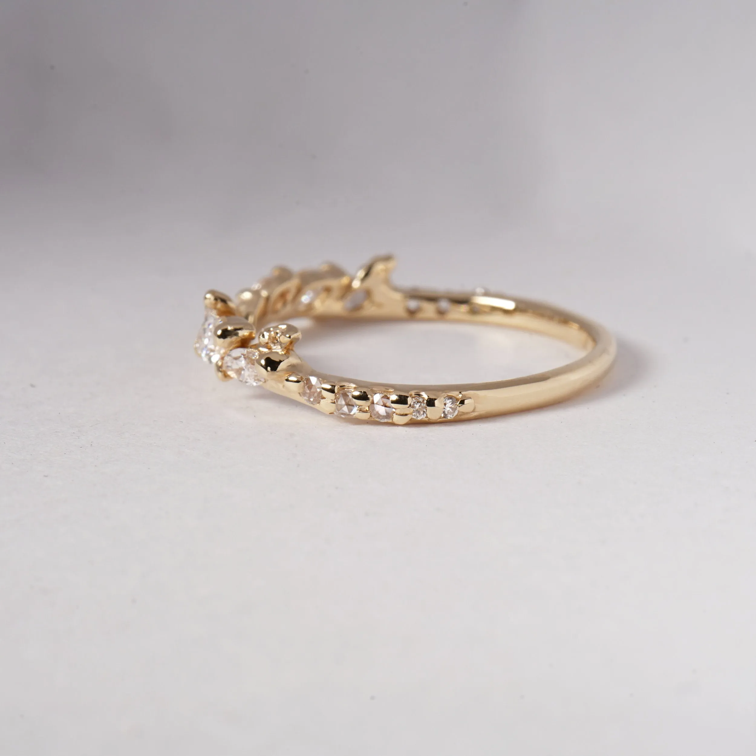 Lab Grown Diamond White Silk Jasmine Ring