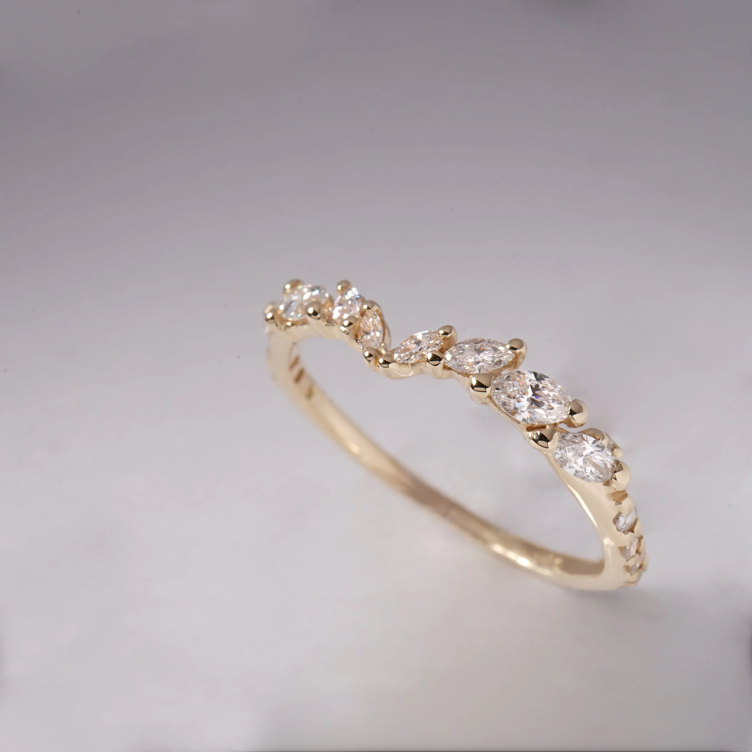 Lab Grown Diamond White Silk Jasmine Ring