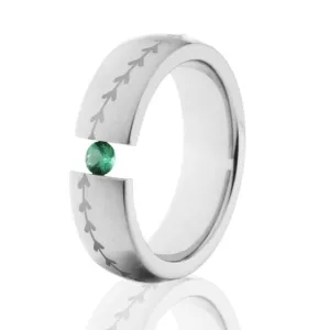 Ladies Sports Rings - Baseball Titanium Tension Ring