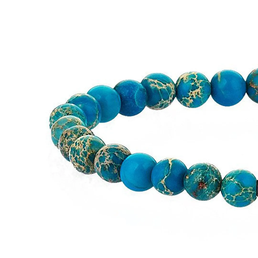 Leo Jasper Beaded Bracelets - Solid Silver